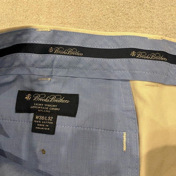 [W38L32Ins30”]Brooks Brothers Lightweight Advanced Chino Men's Cream Pants - Picture 5 of 11